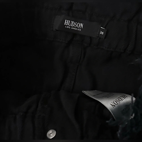 HUDSON Size 26 Remi High-Rise Paperbag Belted Straight Jeans - Washed Black - Picture 6 of 6